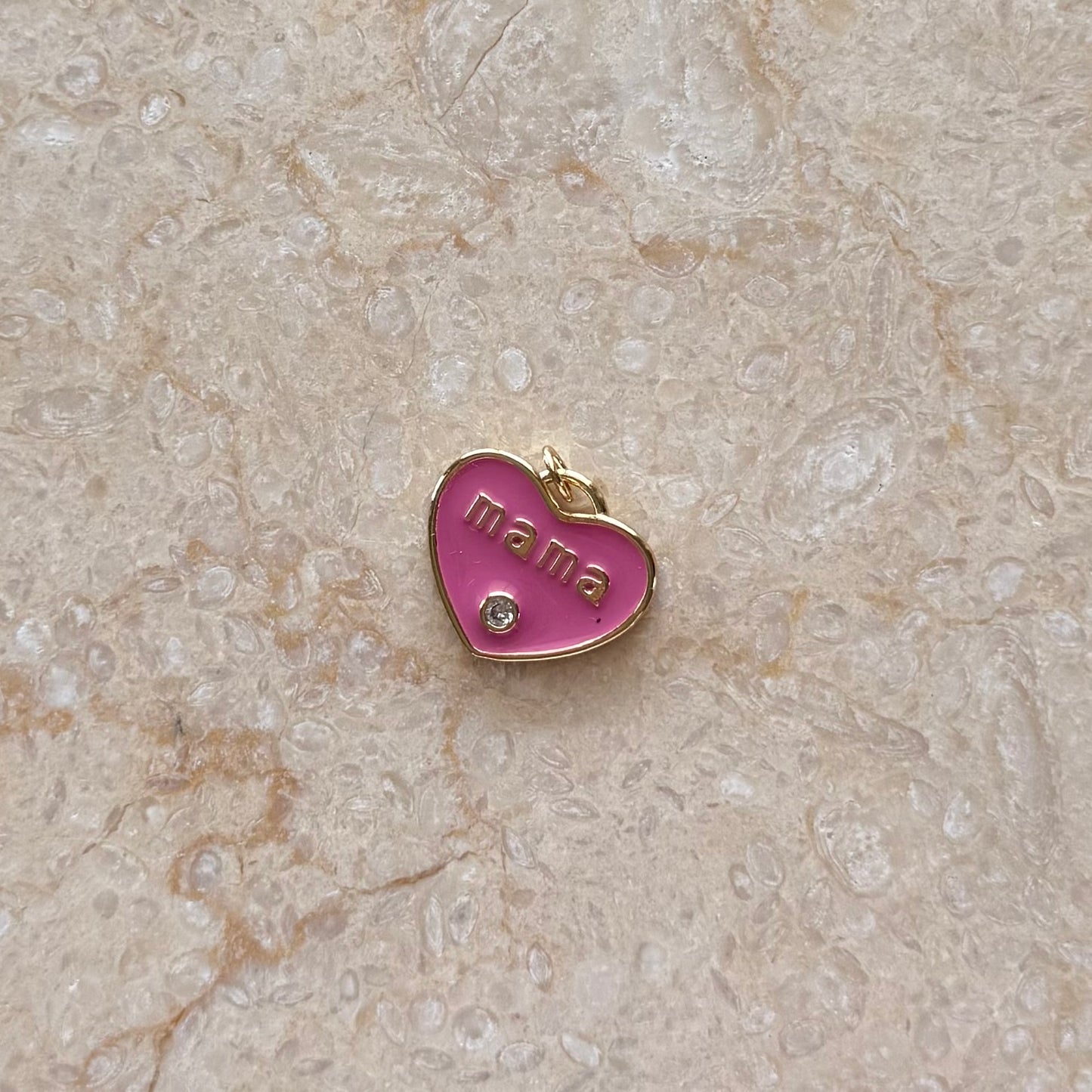 Mama Pink Heart Charm