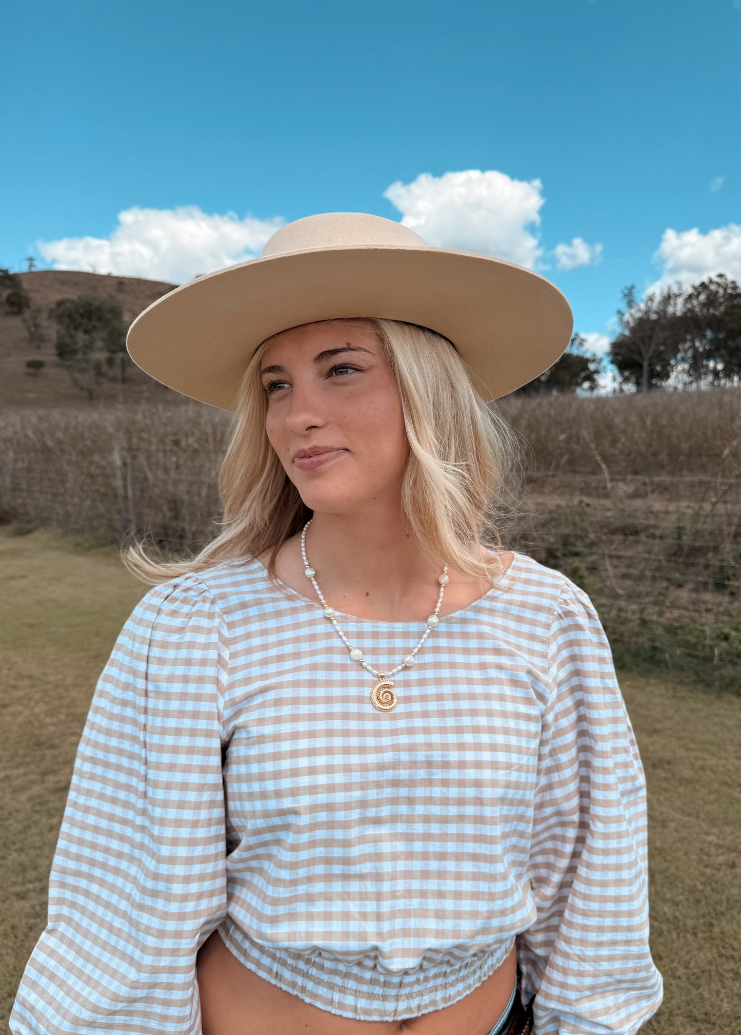 Conch Shell Coastal Cowgirl Necklace