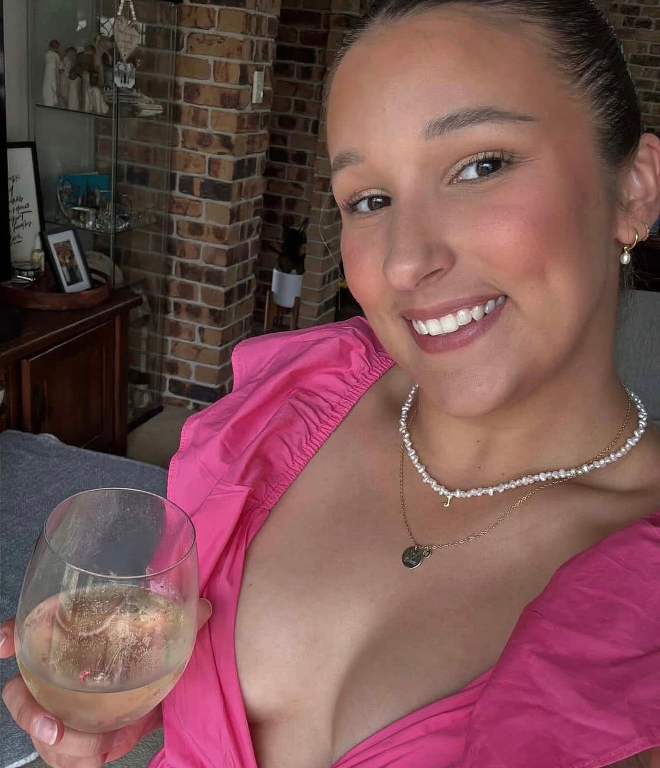 Baroque White Pearl Initial Necklace