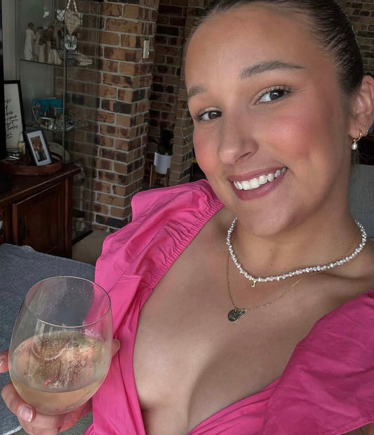 Baroque White Pearl Initial Necklace