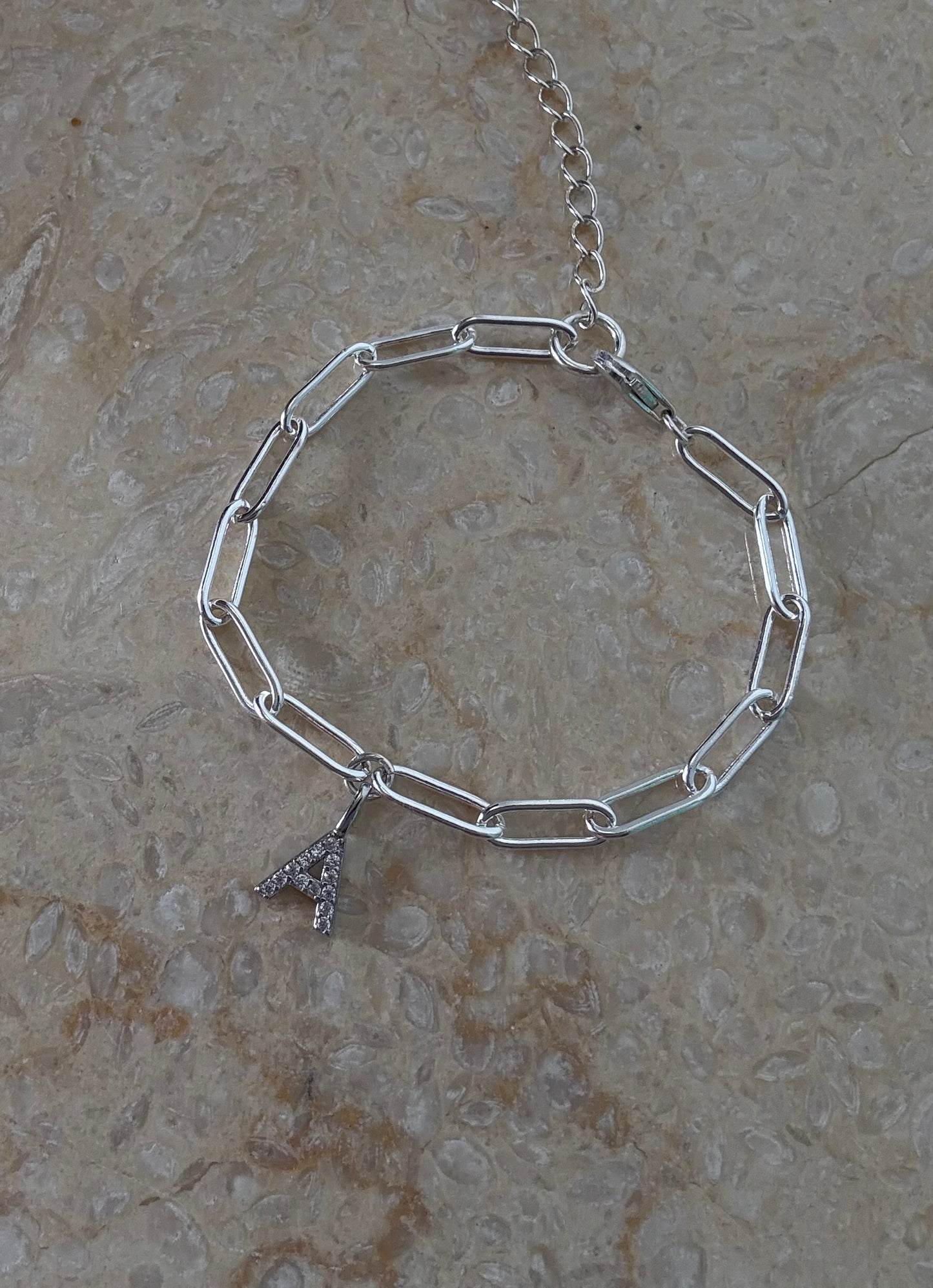Kids Initial Bracelet Silver