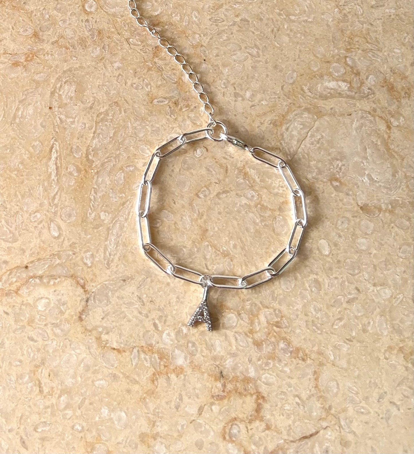 Baby Initial Bracelet Silver