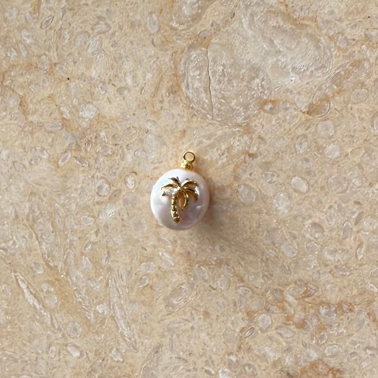 Palm Tree Pearl Charm